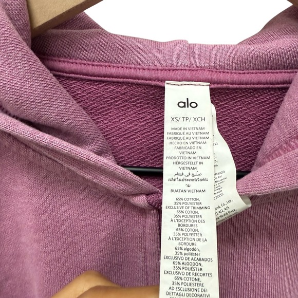 ALO Women's Washed Sweet‎ Escape Hoodie - Soft Mulberry Wash Size XS - Picture 6 of 10